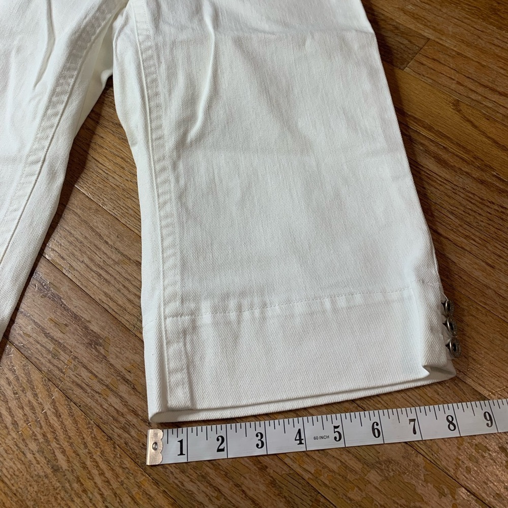 CONTRAST White Denim Capri Jeans Size 7 Stretch Y2K - Picture 9 of 10